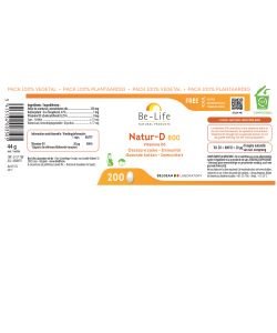 Natur-D 800 (vitamine D3), 200 capsules